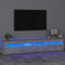 IKAYAA Mueble TV 210 cm Con Iluminación LED, Armario Bajo, Mueble Salón, Aparador TV, Diseño Moderno, Elegante, Gris Hormigón, 210 x 35 x 40 cm