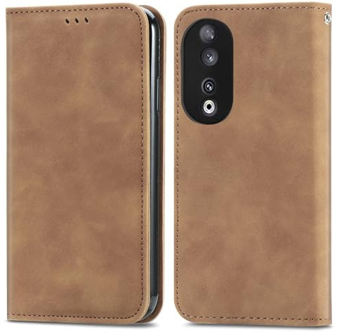 Cracedily Funda para Honor 90 Case, Carcasa Protectora Antigolpes Case, Soporte Plegable, Ranura para Tarjeta, Cover Cuero PU Carcasa Honor 90, Marrón