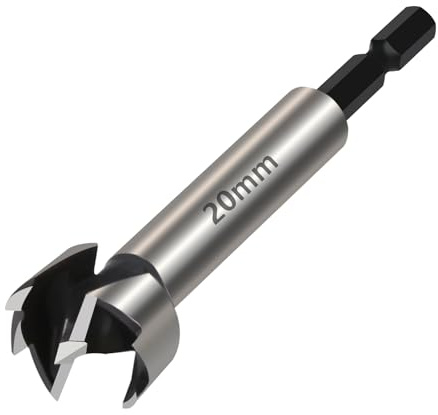 Vearter 20mm Forstner Drill Bit, High Carbon Steel Multi-Tooth Woodworking Tools with Hex Shank, Hinge Boring Hole Cutter for Solid Wood, MDF, Plastic, Particleboard, Plywood