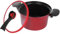 Alipis Olla multifuncional sartenes antiadherentes sartén antiadherente asadora induccion cortar olla de presion bol utensilios de cocina olla de cocción lenta Acero inoxidable rojo