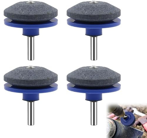 Rasenmäher Messerschärfer, 4 Stück Schärfer für Stumpfe Klingen von Rasenmähern, Rasenmähermesser Schleifen Gartengeräte, Universal Klinge Schleifen für Meisten Elektrische Handbohrmaschine