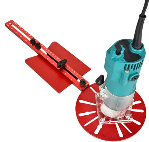 Router Round Jig, Jigs router per la lavorazione del legno | Strumento del router in lega di alluminio | Hardware di mobile regolabile multifunzionale, modello di taglierina scanalatura per la lavoraz
