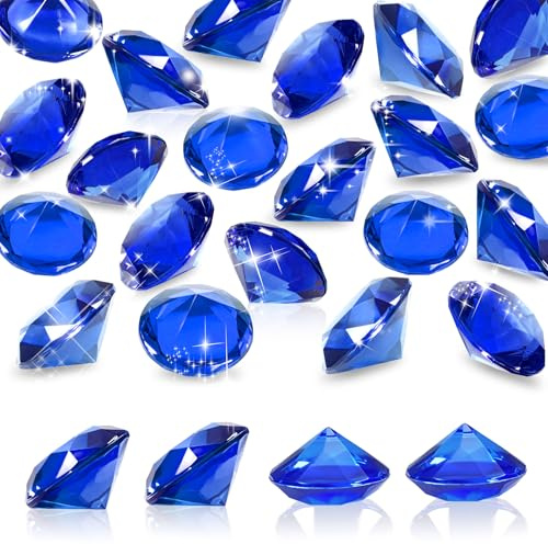 TOAOB 25 Stück Deko Diamanten Groß 30 mm Acryl Kristalle Transparent Blau Diamantkristalle Dekosteine Tischdeko Diamanten Streudeko Hochzeit Dekoration