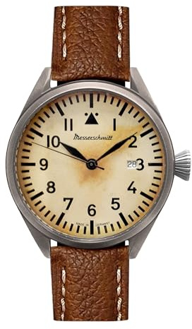 Messerschmitt Aristo Herren Uhr Fliegeruhr ME-43Vintage-1 Leder