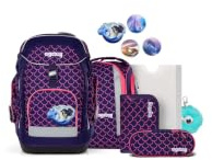 ergobag Schulranzen-Set Maxi Set Bundle PerlentauchBär - Lila | 7-teiliges Set mit ergonomischem Schulrucksack der Kollektion AW25/26, ideal für große Kinder ab der 1. Klasse Grundschule