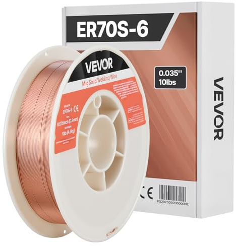 VEVOR Filo Animato MIG di Saldatura ER70S-6 da 0,9 mm, Peso di 4,5 kg, in Acciaio Dolce a Basso Spruzzo con Elevati Disossidanti per Saldatura con Protezione di Gas in Tutte le Posizioni