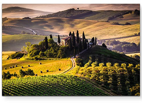 Paul Sinus Art Leinwandbilder | Bilder Leinwand 120x80cm toskanische Landschaft – Italien