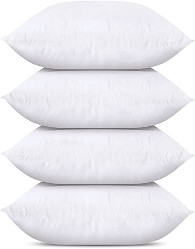 Utopia Bedding 4er Set Kissenfüllung 55 x 55 cm, Innenkissen Füllkissen Kopfkissen Sofakissen (Weiß)