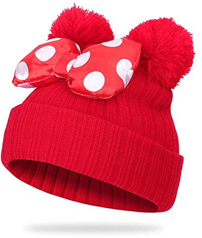 HAOSHA Baby Boy Girl Hat Children'S Winter Hat For Girls Weave Beanie Urinals Thickened Baby Caps, Red