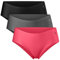 DANISH ENDURANCE Mikrofaser Sport Hipster aus recyeltem Polyester, 3 Pack (Mehrfarbig (1x Schwarz, 1x Grau, 1x Pink), Small)
