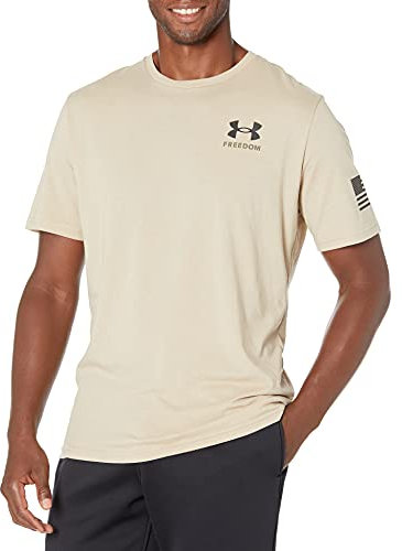 Under Armour Men's New Freedom Banner T-Shirt, Desert Sand (290)/Black, Large