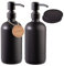 blumanda 2er-Set Echtglas Seifenspender Glas Lotionsspender Retro Pumpkopf 16oz 473ml matt schwarz