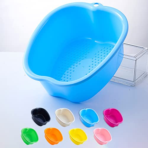 Fußbad wannen schüssel, ​Dickes Stabiles Kunststoff-Fußbecken Fussbade wanne fur Fußbade wanne, Füße Wellness Fußpflege Pediküre, Entgiftung,Gegen Hornhaut, Erkältung, Fußpilz und Mehr (Blue)