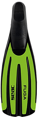 SEAC Unisex-Adult Fuga Taucherflosse zum Tauchen, Freitauchen und Schnorcheln für Erwachsene mit geschlossenem Fußteil, Made in Italy, grün, 40/41
