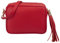 SH Leder Echtleder Umhängetasche mittel kleine Tasche Abendtasche Clutch Crossbody Bag Messenger Handtasche mit Reißverschluss 21x15cm Chiara G209 (Rot)