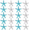 Hazrcvr Seesterne 30 Stück Harz Finger Seestern Weiß Blau Seestern Deko Seestern Mini Seesterne Finger Starfish Seesternchen Maritime Dekoration für Hochzeit Home Decor Strand Thema Craft Project