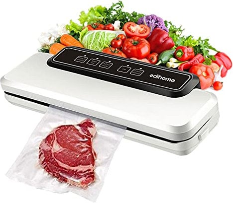 Edihome, Machine Sous Vide, Alimentaire, Professionnel, Domestique, 110W, Comprend 10 Sac Sous Vide Alimentaire, Nourriture Sèche, Humide et Fraîche, 80KPa