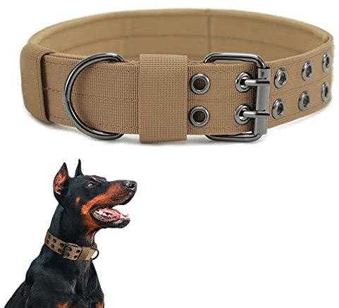 Taktisches Hundehalsband-Militärisches Hundehalsband verstellbares Nylon breit Trainings Halsband und strapazierfähige Metallschnalle Halsband für Mittlere Große Hunde