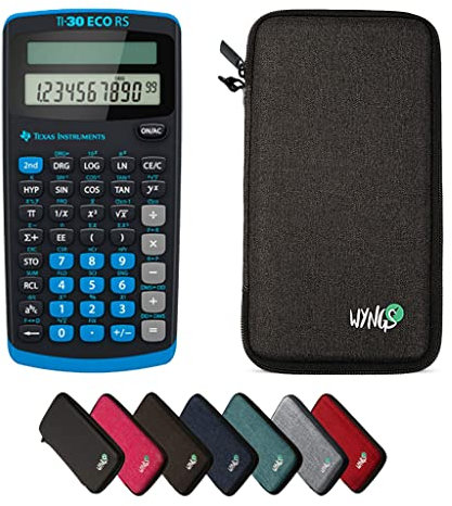 TEXAS INSTRUMENTS CALCUSO Sparpaket: TI 30 ECO RS wissenschaftlicher Rechner + WYNGS Schutztasche dunkelgrau + Erweiterte von CALCUSO