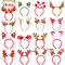 Acevegue Haarreifen Weihnachten, 16 Stück Weihnachtsoutfit Erwachsene Kinder Weihnachtsmütze Haarschmuck zum Tragen auf dem Kopf, Weihnachtsdeko Weihnachtsassesoires Weihnachtskostüm