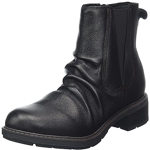 Clarks Hearth Rose, Stivali alla Moda Donna, Pelle Nera, 41.5 EU