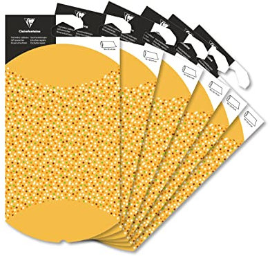 Clairefontaine 618003C - Packung mit 6 Geschenketuis, faltbar, 16x22cm, ideal zum Verschenken von kleinen Objekten & Accessoires, Sterne, 1 Pack