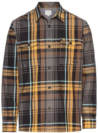 camel active 409117-4s17 Chemise à Bouton Bas, Jaune, XXL Hommes