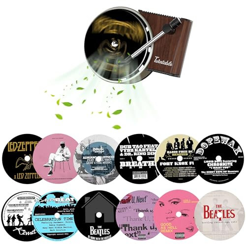 Maicican 12PCS Customizable Car Air Freshener Vent Clip, Pop Singer Album Cover Record Player Shape, Music Lover Gifts. (Fashion)