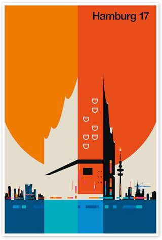Posterlounge Hamburg 17 Poster von Bo Lundberg 60 x 90 cm Bunt Wandbilder Wanddeko