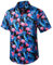 Enlision Chemise Hawaïenne Homme Manches Courtes Funky Hawaïenne Chemises avec Poche Hawaii Imprimé Chemise pour Casual Été Plage Vacances L