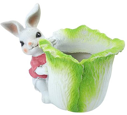 POPETPOP Succulent Planter Rabbit Flowerpot Indoor Decor Resin Animal Pot Cartoon Flowerpot for Home