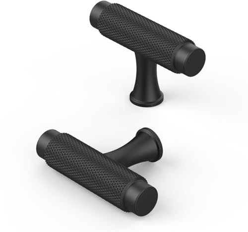 FURNIWARE Pack of 10 Cabinet Knobs Black Knurled Cupboard Drawer Knobs,Furniture Cupboard Drawer Cupboard Dresser Handles and Knobs for Kitchen Dresser Drawer Bathroom