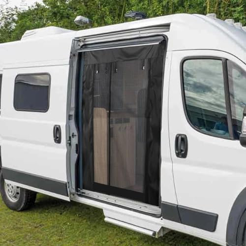 Fly Screen for Sliding Door, 133 x 180 cm Van Side Door Bug Mesh Mosquito Net, Sun Protector Compatible with Fiat Ducato/Peugeot Boxer/Citroen Relay (X250/X290 - H2/H3) 2006+