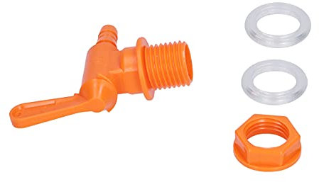 Bierbrau-Fass-Auslaufhahn, Kohlensäurehaltiges Getränk-Wasserhahn-Set mit Dichtungen, Homebrew-Gärungseimer (ORANGE)