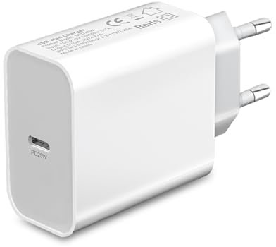 Cargador USB C 25W para Samsung Galaxy A55 5G/A15 A56 A54 A25 A26 A36 A34 A14 A53 A16 A23 A33/S24 Plus/S25 Ultra/S22 S23 FE/A52/iPhone 15/16e 16 Pro MAX Enchufe Móvil Cabezal Adaptador,Carga Rápida