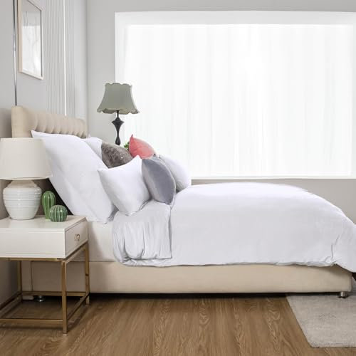 Soifox Winter Flanell Bettwäsche 155x220 - Weiß Flauschige und Warme Cashmere Touch Bettbezug + Kissenbezug 80x80 cm mit Reißverschluss