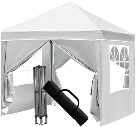 Pop Up Gazebo, Gazebo with Removable Sidewalls, Sturdy Frame, Weather-Resistant Protection, Ideal for Outdoor Events, Parties, and Markets (white)
