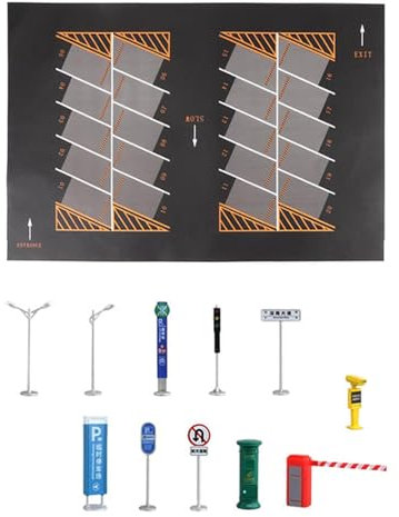 perfeclan 1:64 große Parkplatz Matte Desktop Spielmatte Druckguss Auto Garage Simulation Szene Dekoration Diorama Miniatur Auto Modelle Zeigen, E