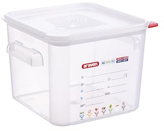 Araven Squared Transparent Container Polypropylene - 6Ltr with Lid 235x235x190 | Measures 235x235x190mm to optimize kitchen or cold room storage while keeping ingredients secure and fresh.