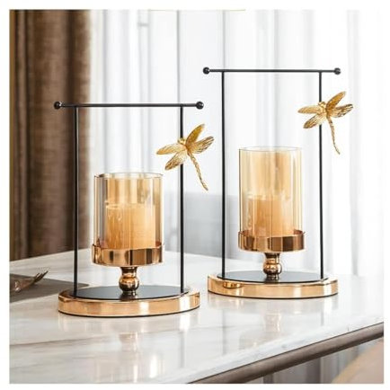 JWXFGHJT Nordischer Kerzenhalter aus Glas, multifunktionaler Kerzenständer mit Stabiler Basis, Dekor für Tischdekoration, Kerzenständer