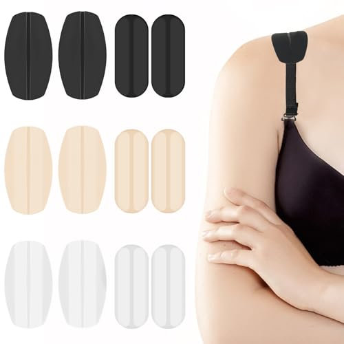 12 Stück BH Trägerpolster BH-Trägerkissen Silikon BH Trägerkissenhalter Anti Rutsch Schulterpolster Bra Strap Pad Halter BH-Zubehör Lindert Schmerzen Schulterpolster Damen(Zwei Größen)