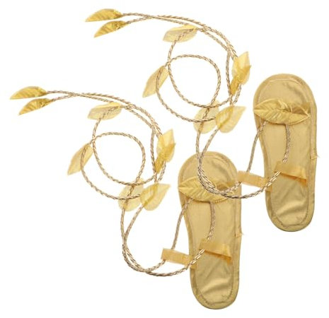 TOYANDONA Party-Schuhe Accessoires Für Griechische Göttinnen Fee Schuhe Griechische Trachtenfrauen Megara-kostümzubehör Griechische Sandalen Damen Halloween-elfenkostüm Golden Plastik