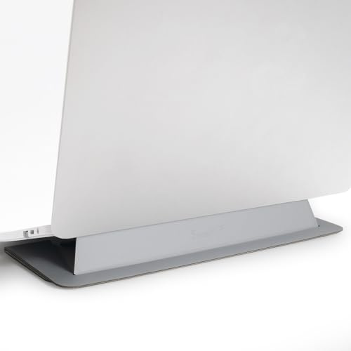 SenseAGE Tragbarer Faltbarer Laptop-Ständer - Flat Stand, Leichter Laptop-Ständer, Rutschfester Ergonomischer Notebook-Ständer für Büro, Kompatibel mit MacBook Air, Pro bis 15,4 Zoll (Platin Silber)