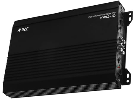 Haofy Amplificador Estéreo para Automóvil Amplificador de Potencia para Automóvil de 4 Canales Aleación de Aluminio Alta Disipación de Calor. con Terminales Chapados, Condensadores de