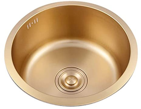 fregadero, Fregadero redondo con grifo de agua fría y caliente, fregadero de cocina de un solo seno de gran capacidad, bajo encimera, for interior y exterior.(C,36 * 36 cm)