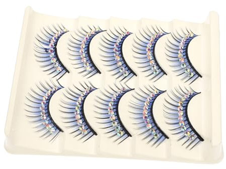 Healeved 5Paires Faux Cils Exagérés pour Performances et Cosplay Cils Épais