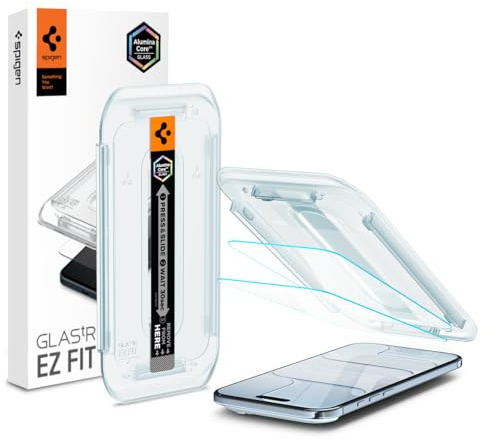 Spigen Glas.tR EZ Fit Schutzfolie kompatibel mit iPhone Air, 2 Stück, Kratzfest, inklusive Installationskit, Kristallklar, 9H Härte Folie