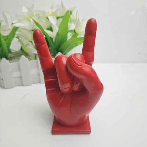 Gorise Lustiger Ständer Für Drumsticks Aus Harz, Zur Aufbewahrung Von Handtrommelstöcken, Rock-Hand-Display-Rack, Lustiges Geschenk Für Schlagzeuger, Rot