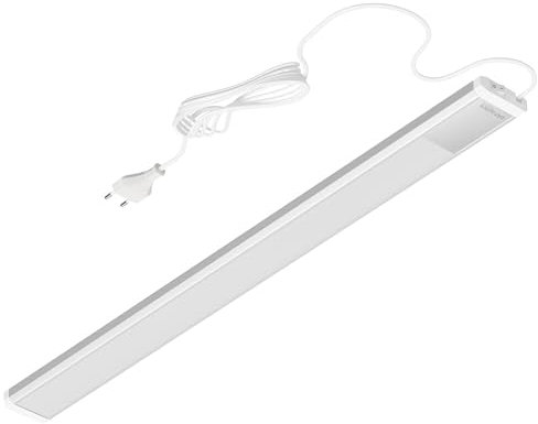 Oktaplex Riva Unterbauleuchte Küche LED flach neutralweiß 57,5cm 800lm Küchenlicht mit Schalter 10,3W 230V Unterschrankleuchte silber