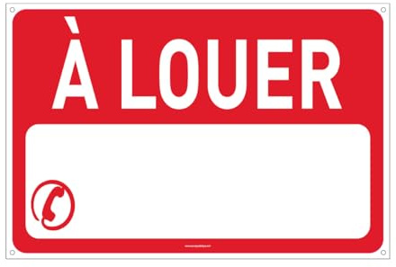 AUA SIGNALETIQUE - Panneau Immobilier A Vendre/A Louer En Akilux 5 mm - Pré-Percé (Panneau A Louer, 75 x 50 cm)